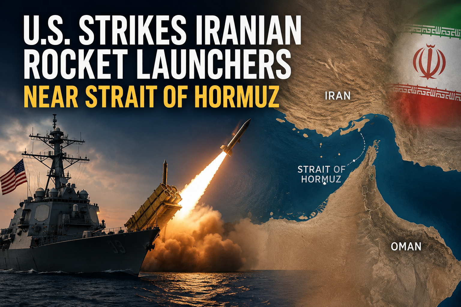 U.S. Strikes Iranian Rocket Launchers Near Strait of Hormuz as Tensions Flare Again