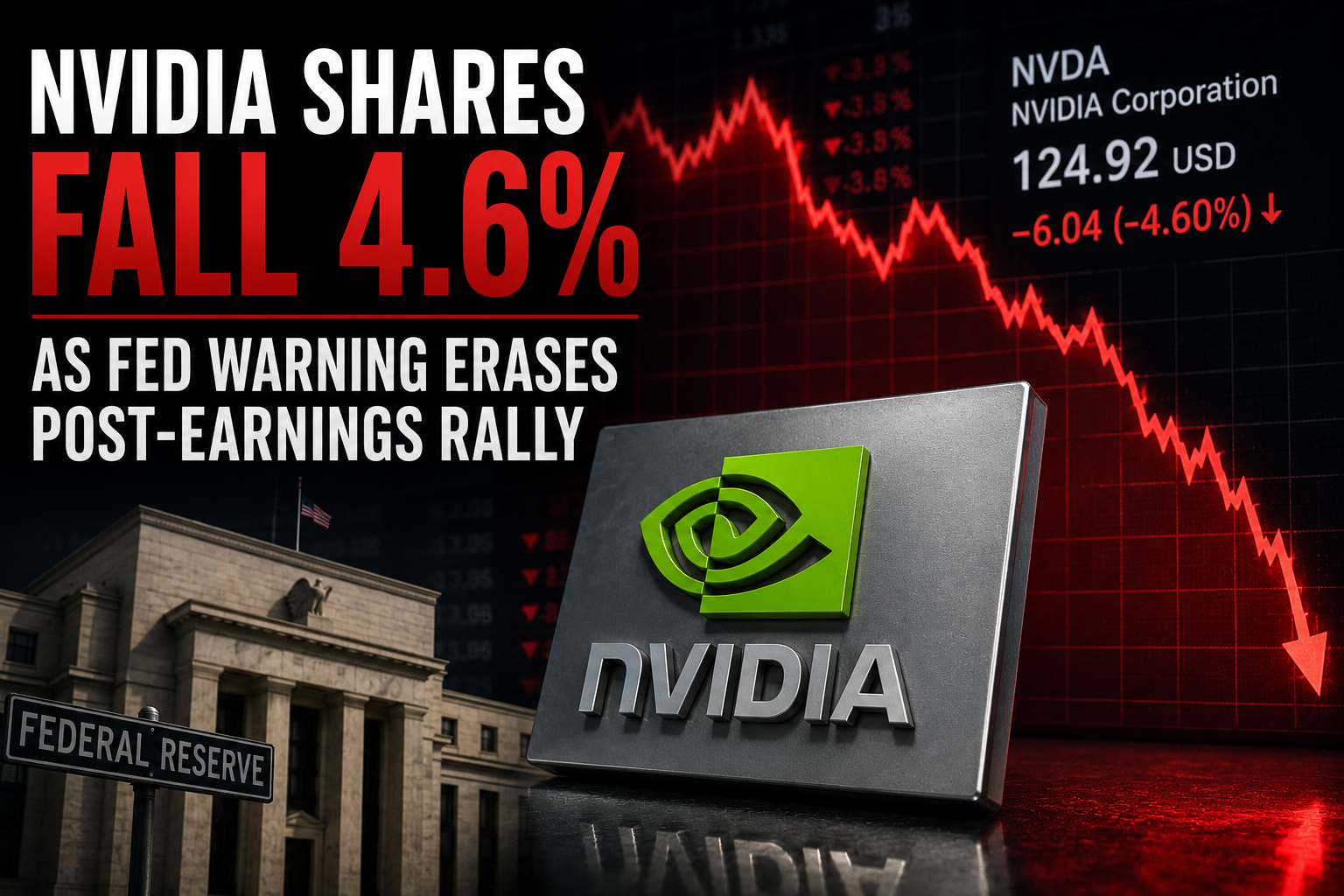 Nvidia shares fall 4.6% as Fed warning erases post-earnings rally